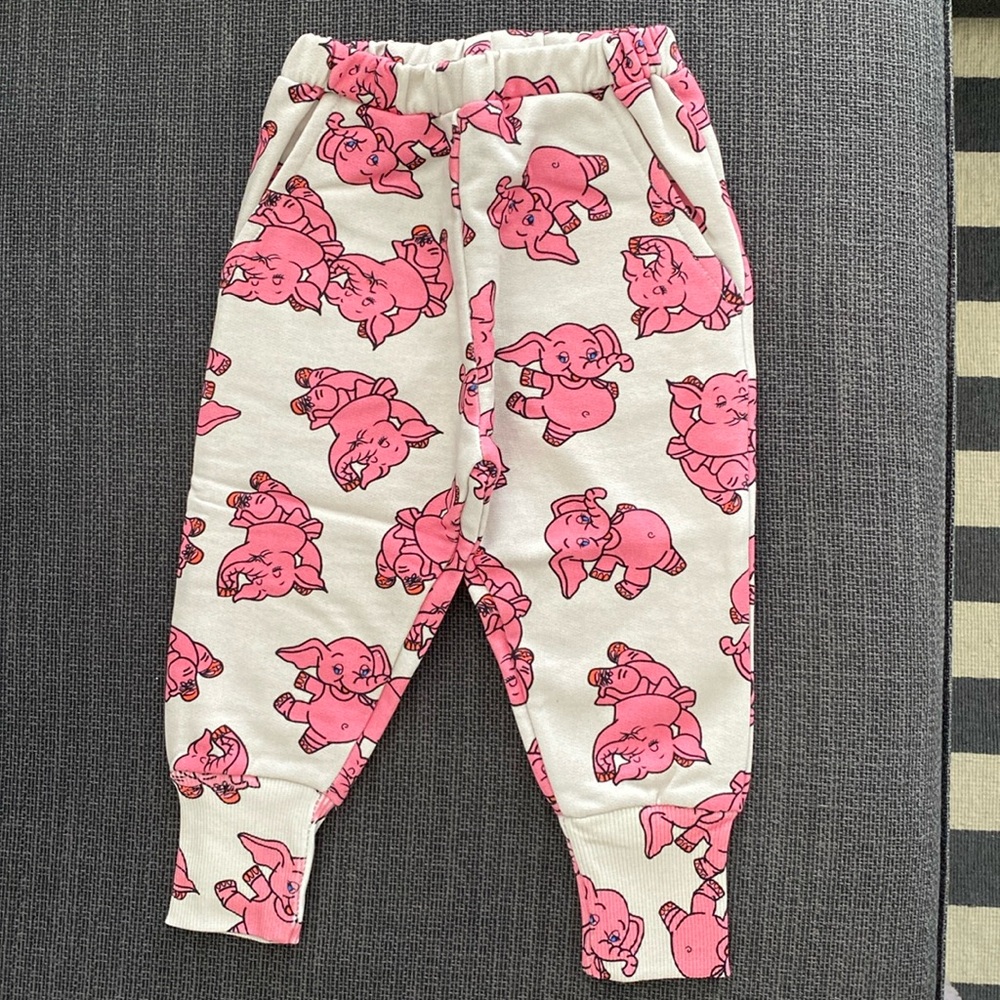 Hugo Loves Tiki Pink Elephant Sweatpants NWT